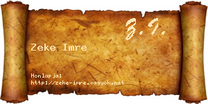 Zeke Imre névjegykártya